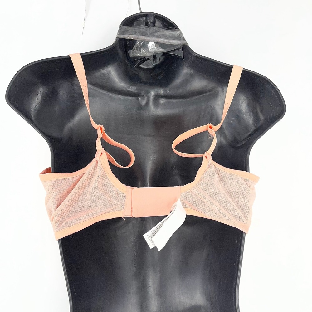 Simone Perele Peach Floral Embroidered Sheer Mesh Underwire Balconette Bra - Picture 4 of 14